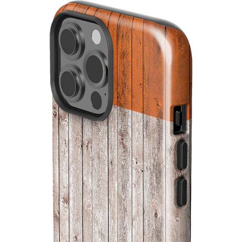 Ireland Flag Dark Wood iPhone 15 Pro Max Impact Case